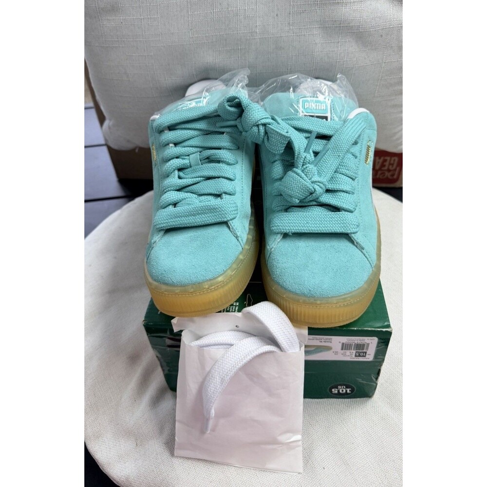 Puma Suede XL Aquatic Blue White Men's 10.5 New Box 395205-53 W/ Extra Laces - Picture 2 of 9